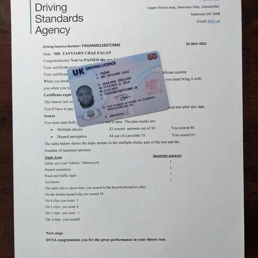 UK DRIVING LICENCE